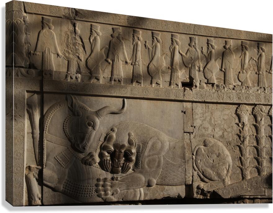 Persepolis Lion & Bull Canvas Print